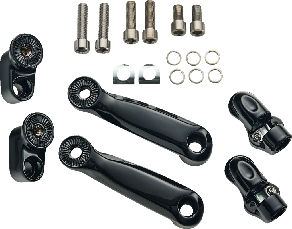 Ciro Adjustable RydeCulture™ Charles Chapa Peg Mounts - Passenger - Black - Indian 6R220 - Main Product View