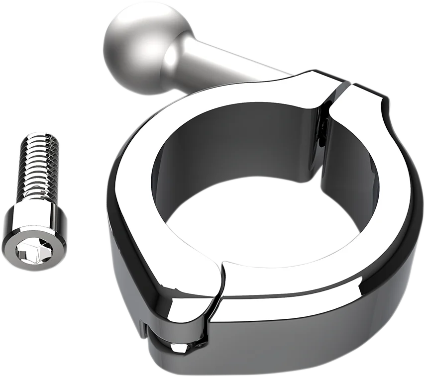 Ciro Ball Mount - Aluminum Clamp - 3/4" Handlebars - Chrome 50148 - Side View