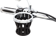Load image into Gallery viewer, Ciro Drink Holder - 1-1/4" Handlebar Mount - Chrome/Black Clamp 50415 - Side View