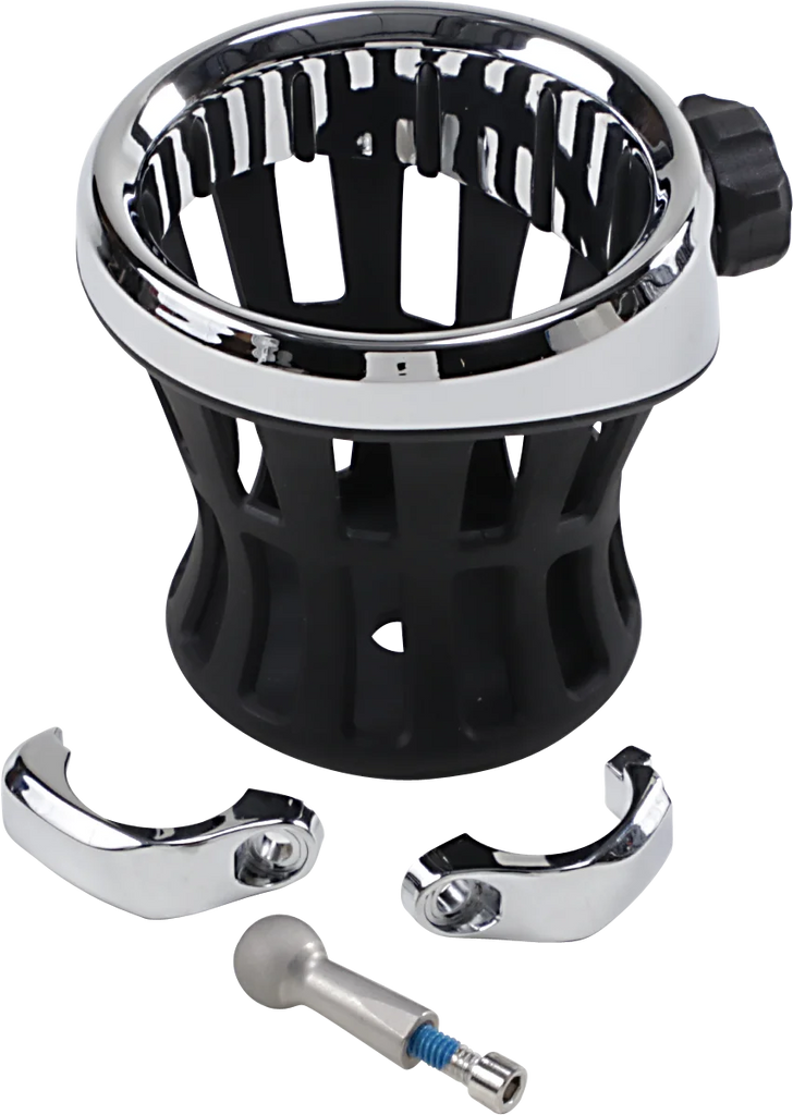 Ciro Drink Holder - 1-1/4" Handlebar Mount - Chrome/Chrome Clamp 50414 - Main Product View