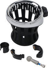 Load image into Gallery viewer, Ciro Drink Holder - 7/8&quot; &amp; 1&quot; Handlebar Mount - Chrome/Black Clamp 50413 - Main Product View