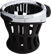 Load image into Gallery viewer, Ciro Drink Holder - 7/8&quot; &amp; 1&quot; Handlebar Mount - Chrome/Black Clamp 50413 - Detail View