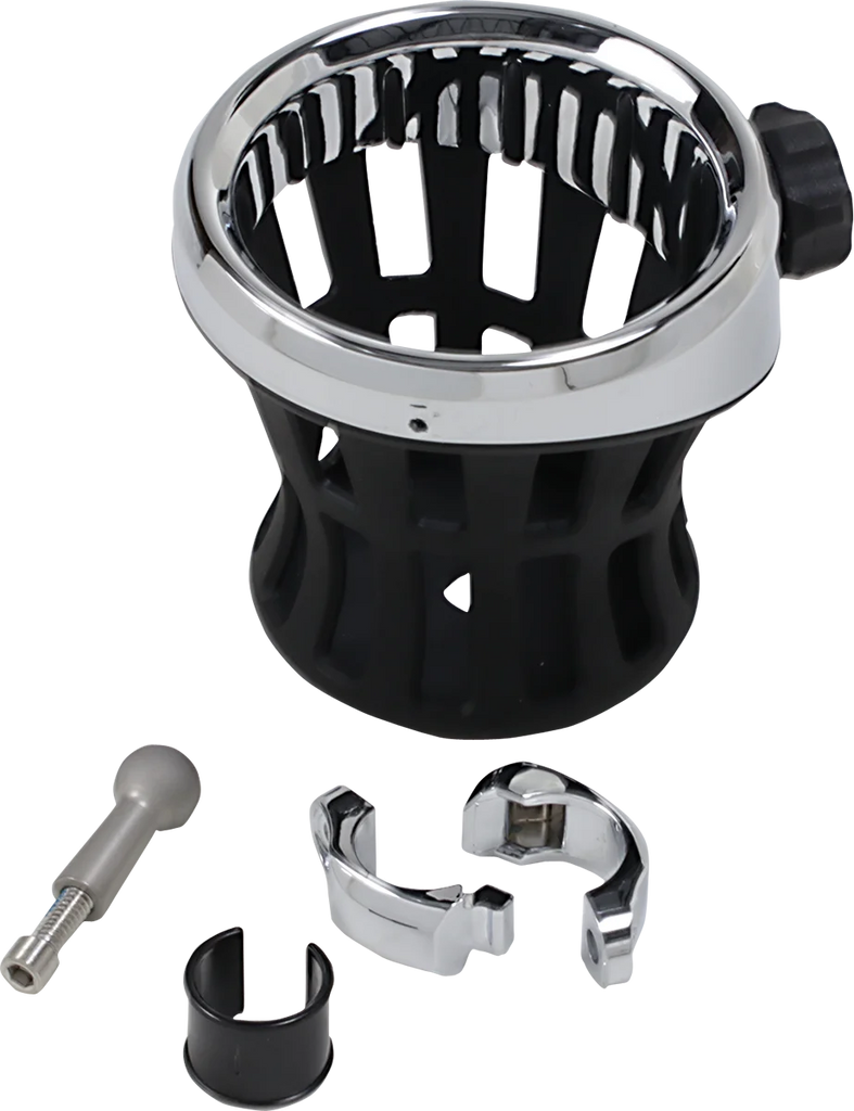 Ciro Drink Holder - 7/8" & 1" Handlebar Mount - Chrome/Chrome Clamp 50412 - Main Product View
