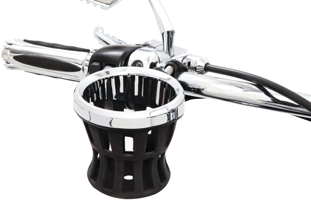Ciro Drink Holder - Gen 2 - Chrome - Chrome 1-1/8"/1-1/4" Handlebar Mount 55414 - Main Product View