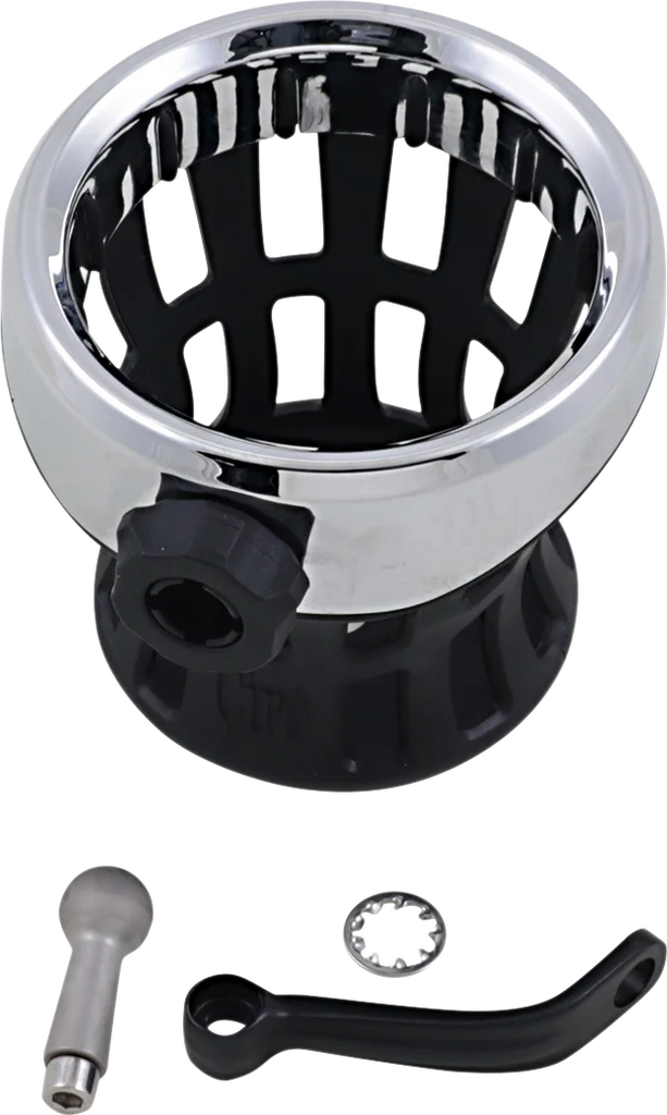 Ciro Drink Holder - Mirror Stem Mount - Chrome/Black 50420 - Main Product View