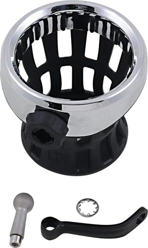 Ciro Drink Holder - Mirror Stem Mount - Chrome/Black 50420 - Main Product View