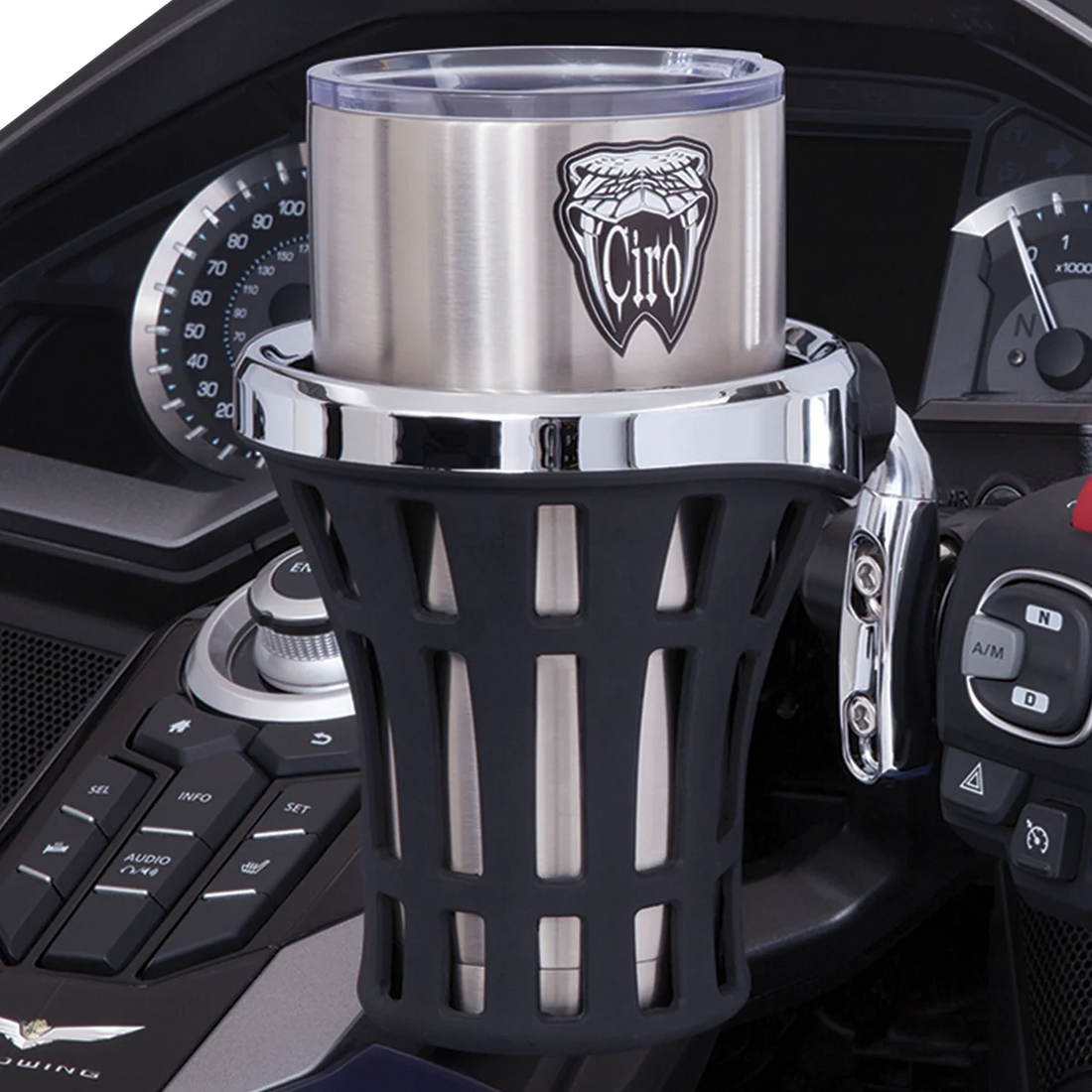 Ciro Drink Holder - Perch Mount - Chrome 50810 - Side View