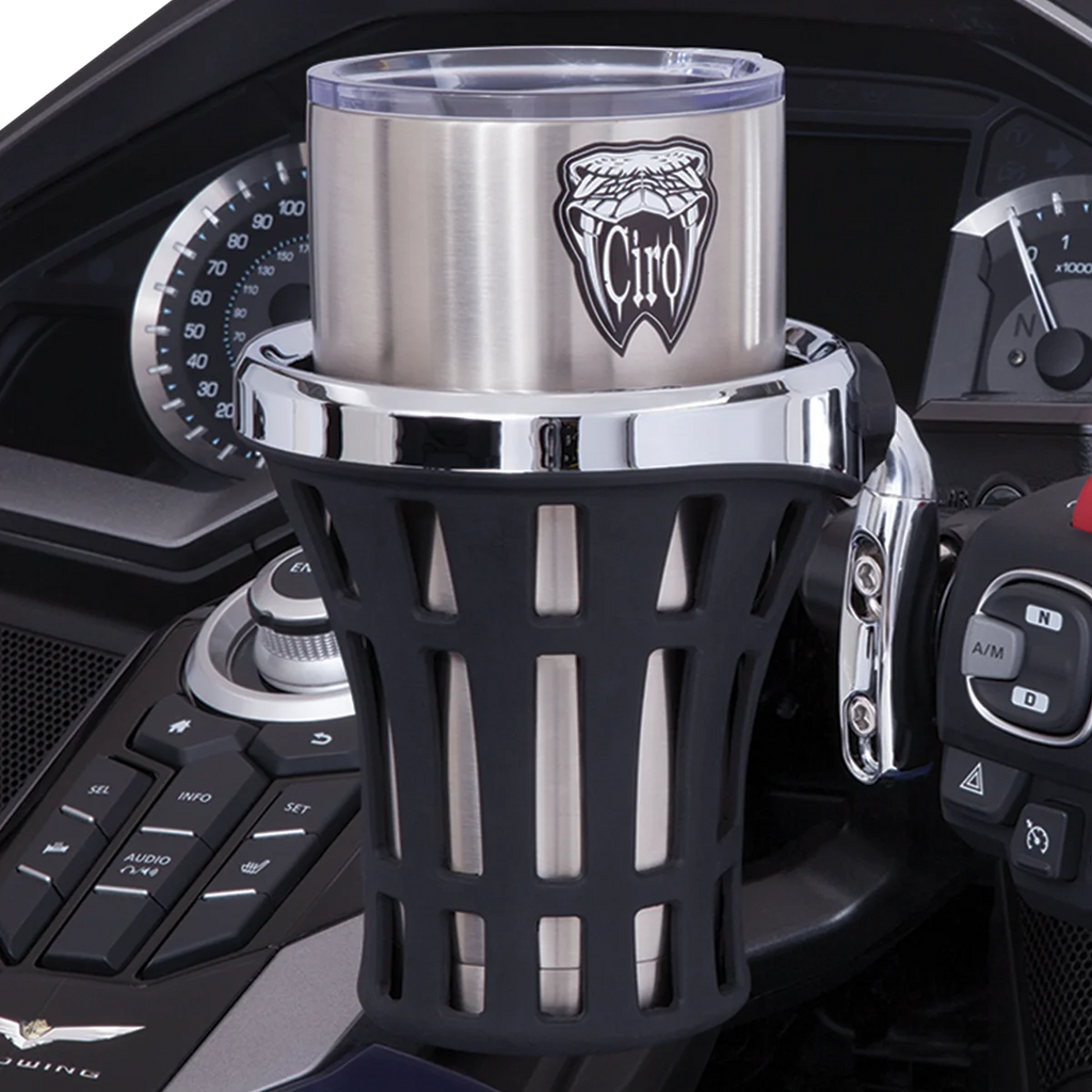 Ciro Drink Holder - Perch Mount - Chrome 50810 - Side View