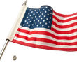 Load image into Gallery viewer, Ciro Flag Pole - 12" - With 6"x9" American Flag - Polished Stainless Steel 70602 - Main Product View