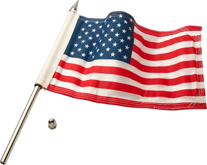 Ciro Flag Pole - 12" - With 6"x9" American Flag - Polished Stainless Steel 70602 - Main Product View