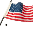 Load image into Gallery viewer, Ciro Flag Pole - 12" - With 6"x9" American Flag - Satin Black 70612 - Main Product View