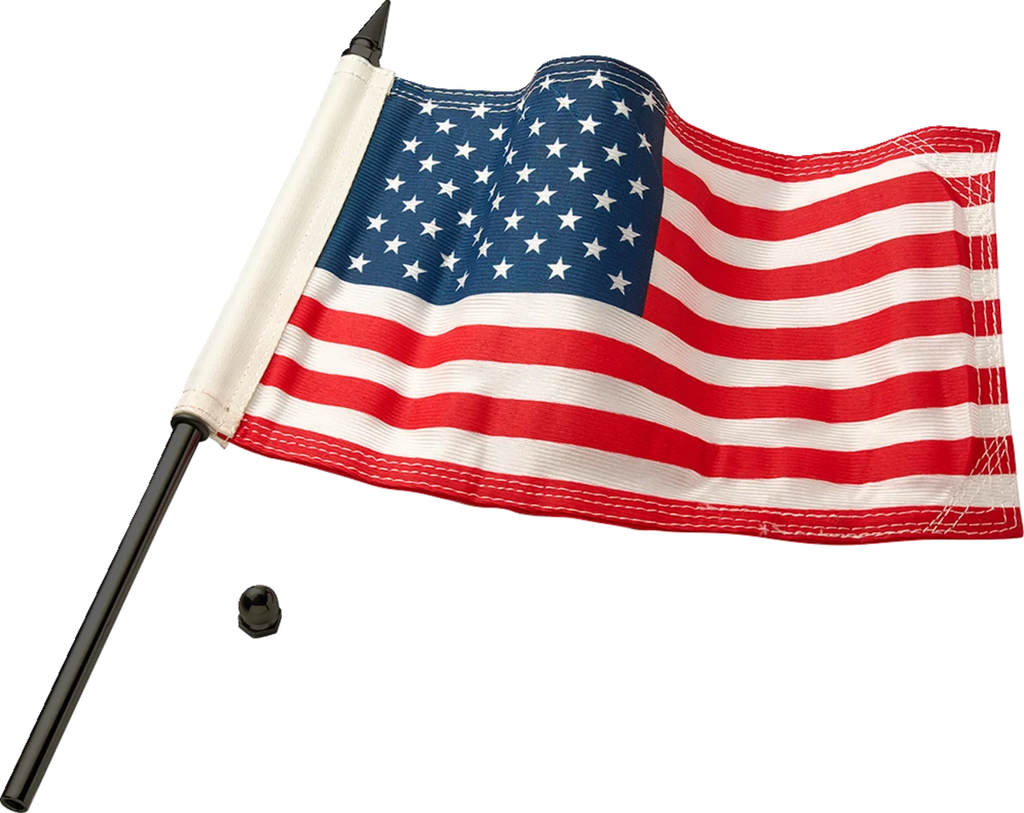 Ciro Flag Pole - 12" - With 6"x9" American Flag - Satin Black 70612 - Main Product View