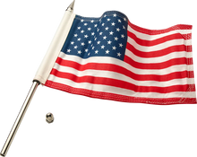 Load image into Gallery viewer, Ciro Flag Pole - 12" - With 6"x9" American Flag - Satin Black 70612 - Side View