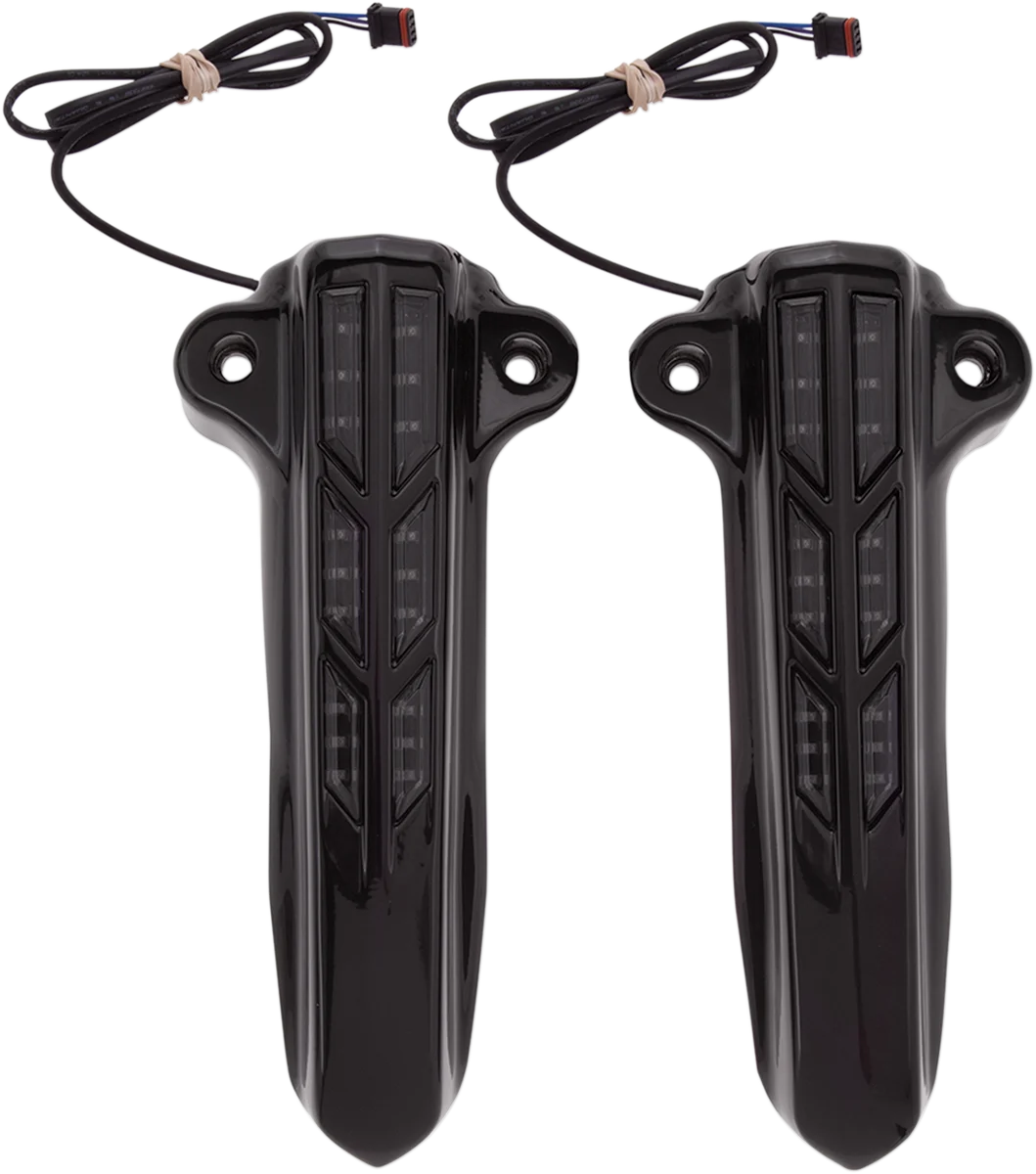 Ciro Forkini Lower Leg Covers - Chrome - With LEDs 43001 - Detail View