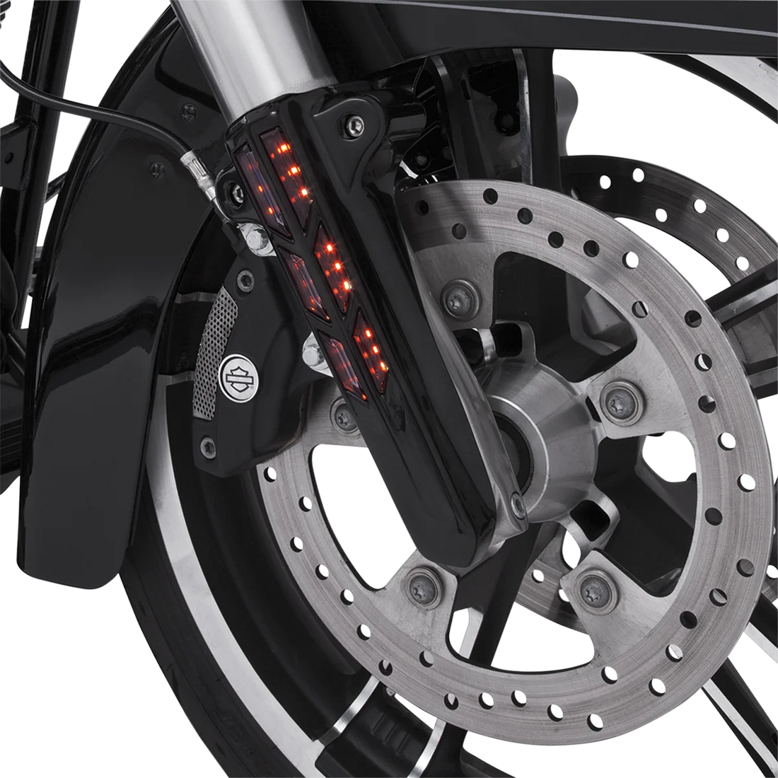 Ciro Forkini Lower Leg Covers - Gloss Black - With LEDs 43003 - Side View