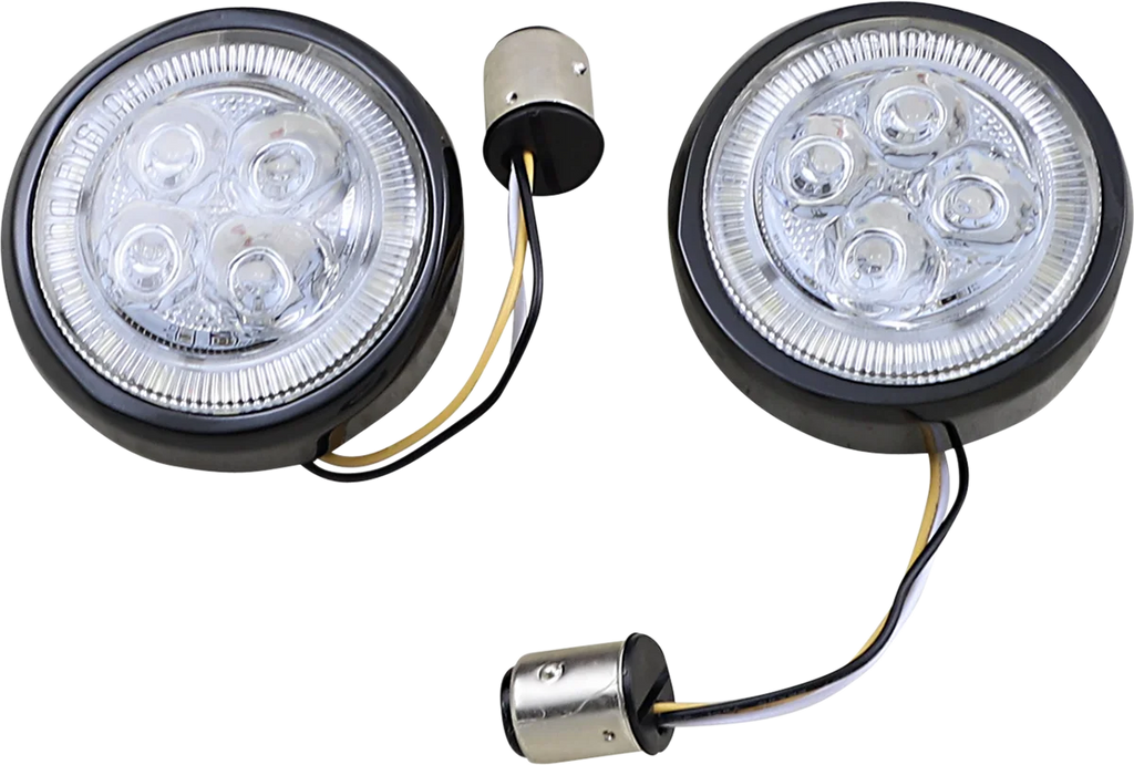 Ciro Front Signal Light Inserts - Black - Amber Lens 45420 - Main Product View