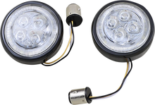 Load image into Gallery viewer, Ciro Front Signal Light Inserts - Black - Amber Lens 45420 - Main Product View