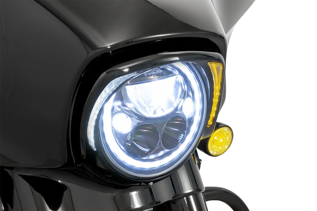 Ciro Headlight Bezel - Black 45206 - Side View