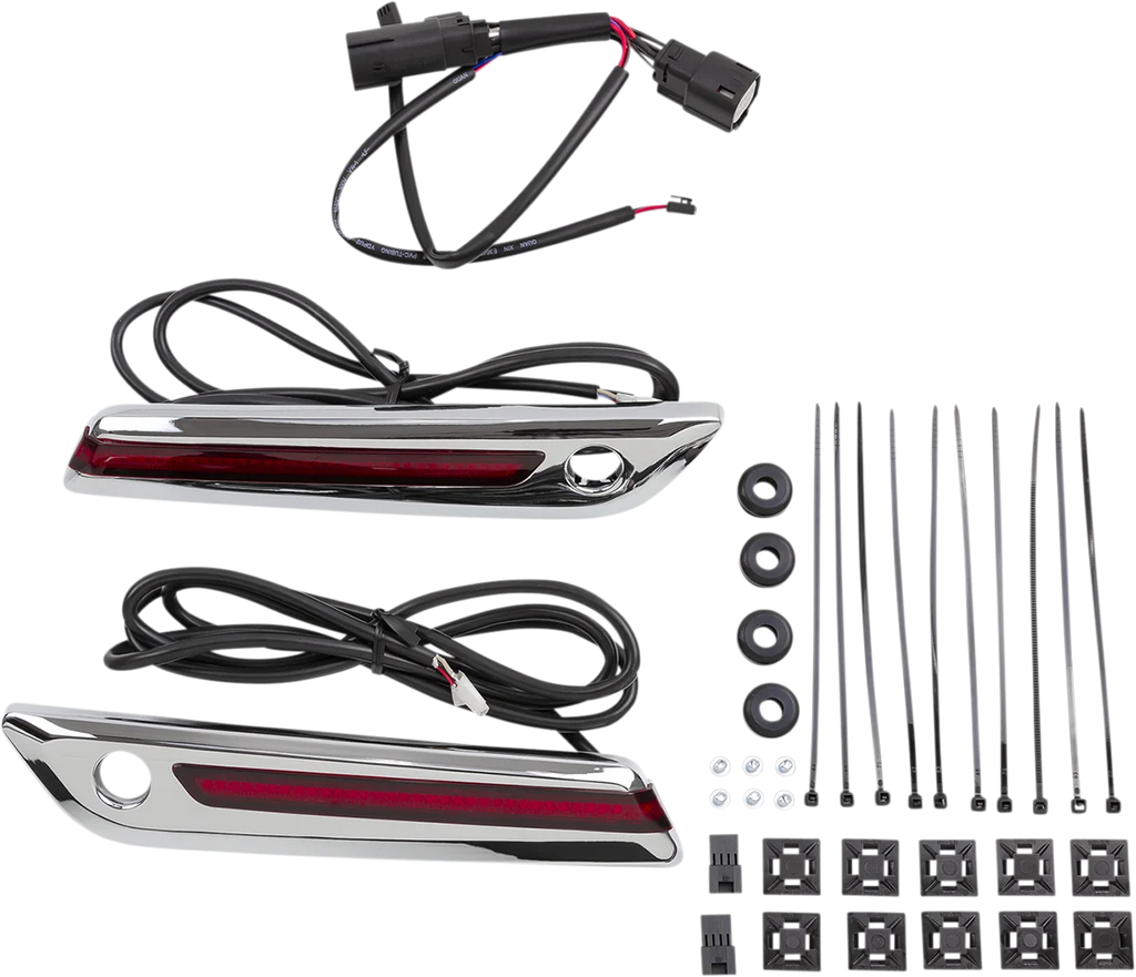 Ciro Hinge Covers - Red/Chrome 40170 - Main Product View