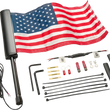 Load image into Gallery viewer, Ciro LED Lighted Flagpole - U.S. Flag - Black 70610 - Main Product View