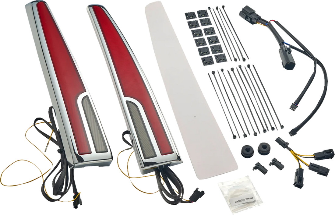 Ciro LED Taillight - Red Lens - Black - Tri Glide 40086 - Detail View