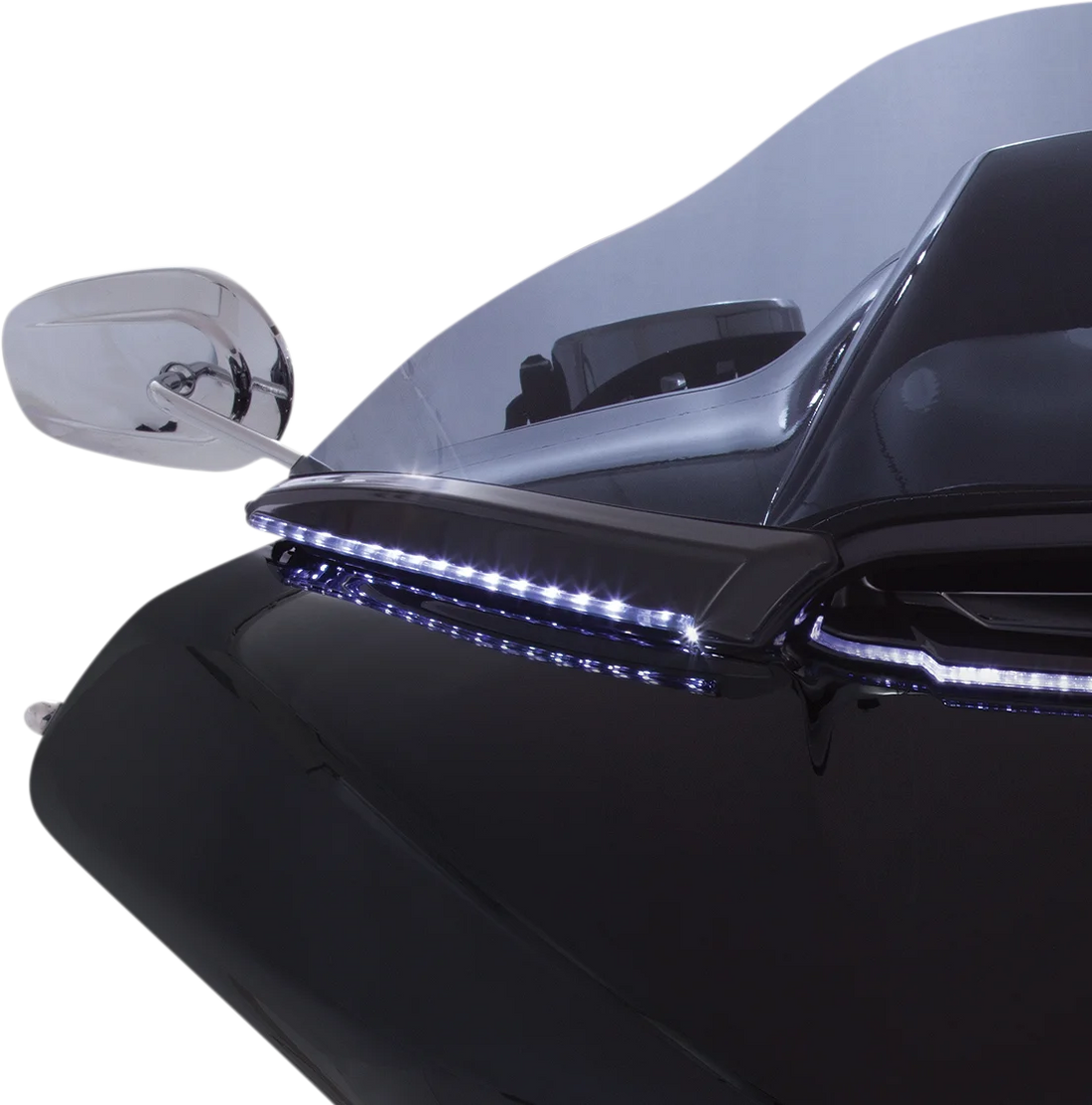 Ciro LED Windshield Trim - Black - FLTR 11051 - Back View