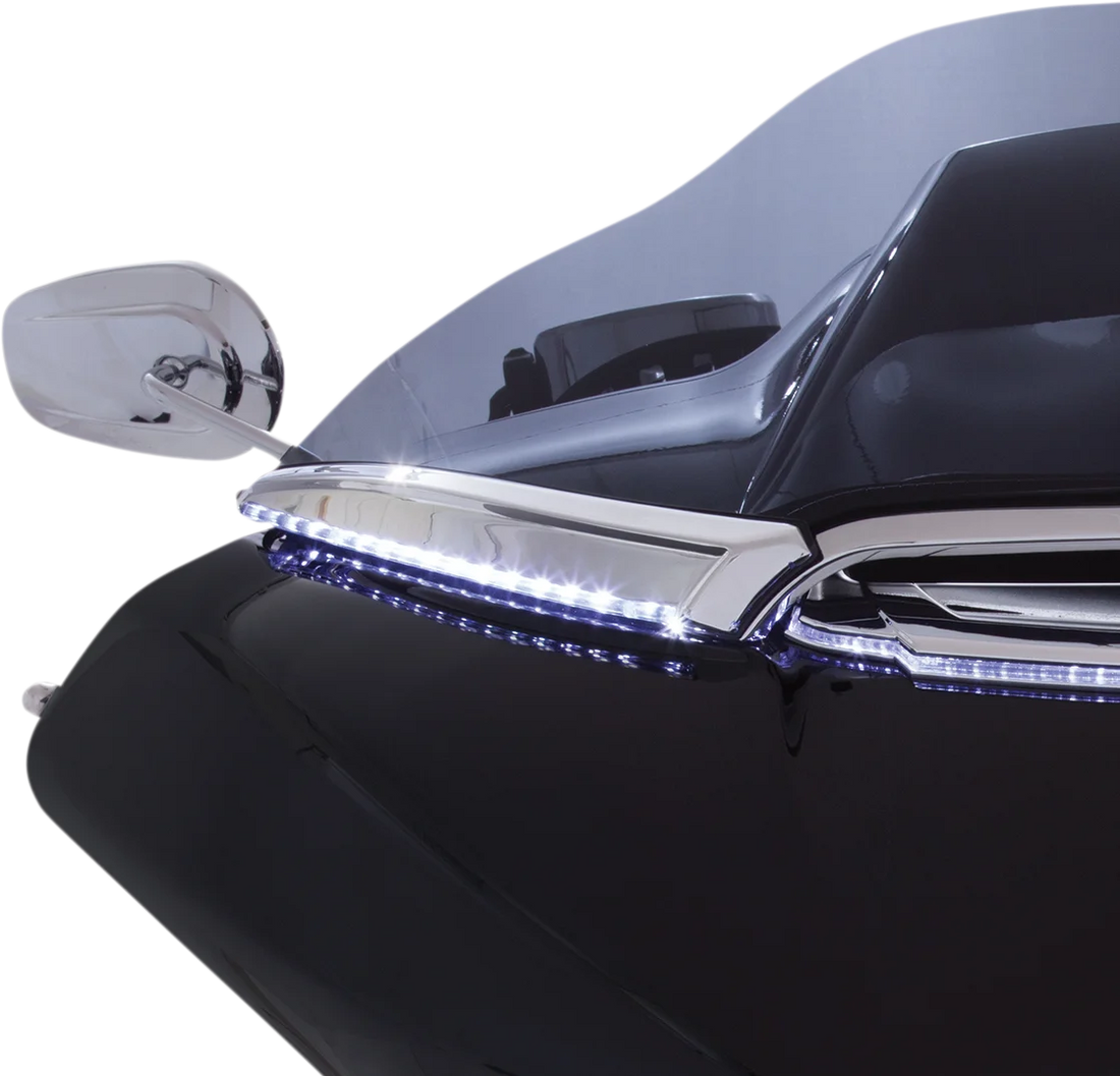 Ciro LED Windshield Trim - Chrome - FLTR 11050 - Detail View
