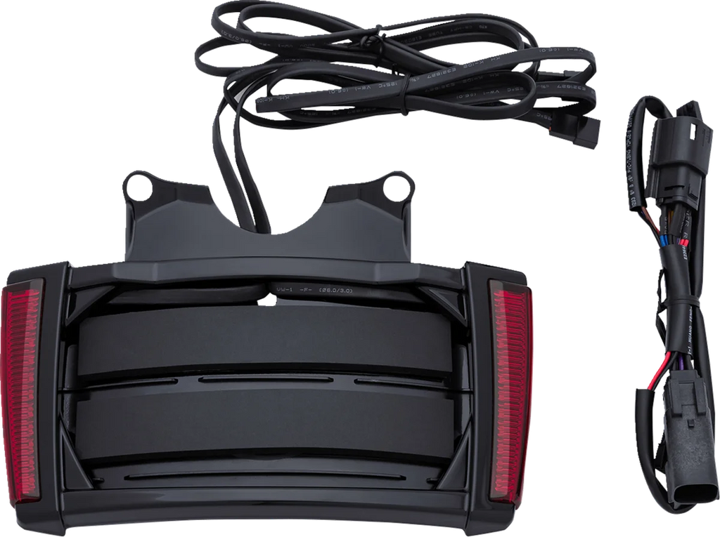 Ciro License Plate Frame - Black - Red 40302 - Side View