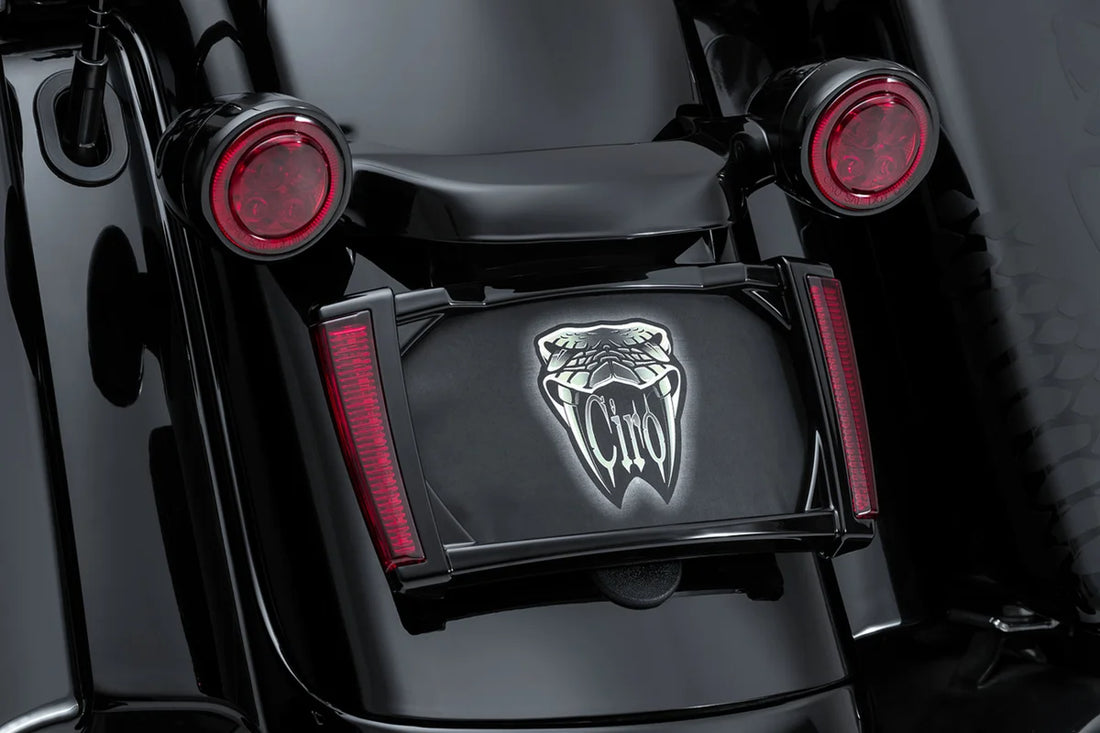 Ciro License Plate Frame - Black - Red 40302 - Back View