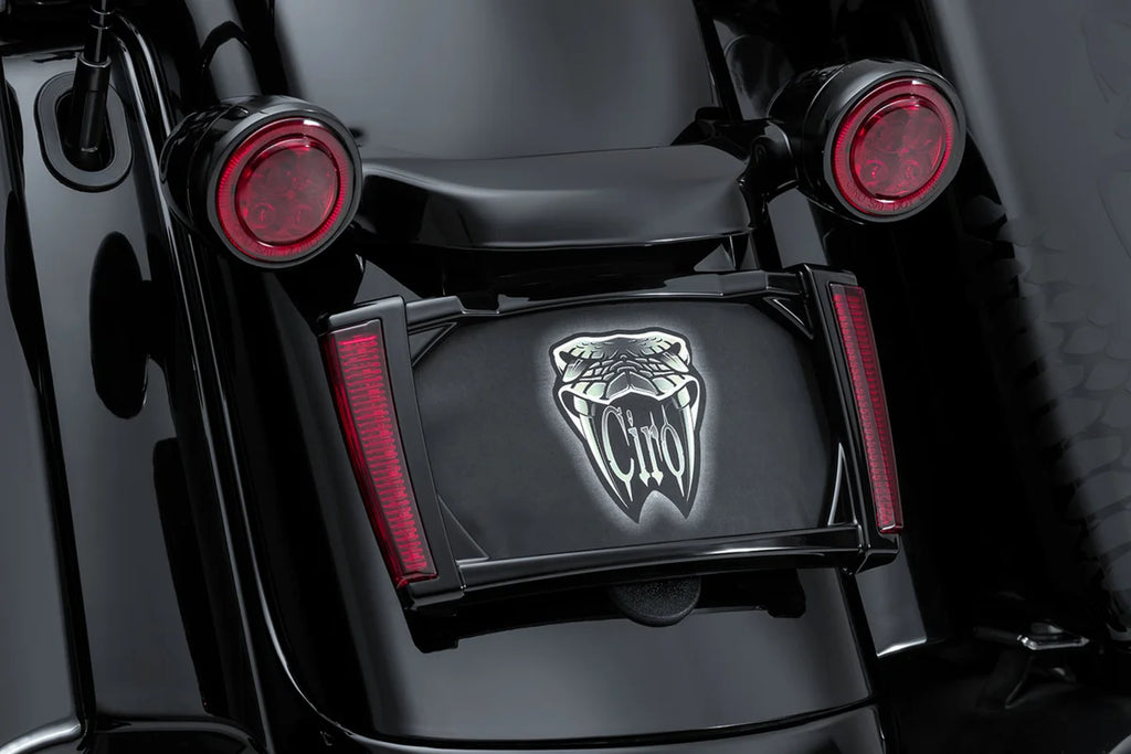 Ciro License Plate Frame - Black - Red 40302 - Back View