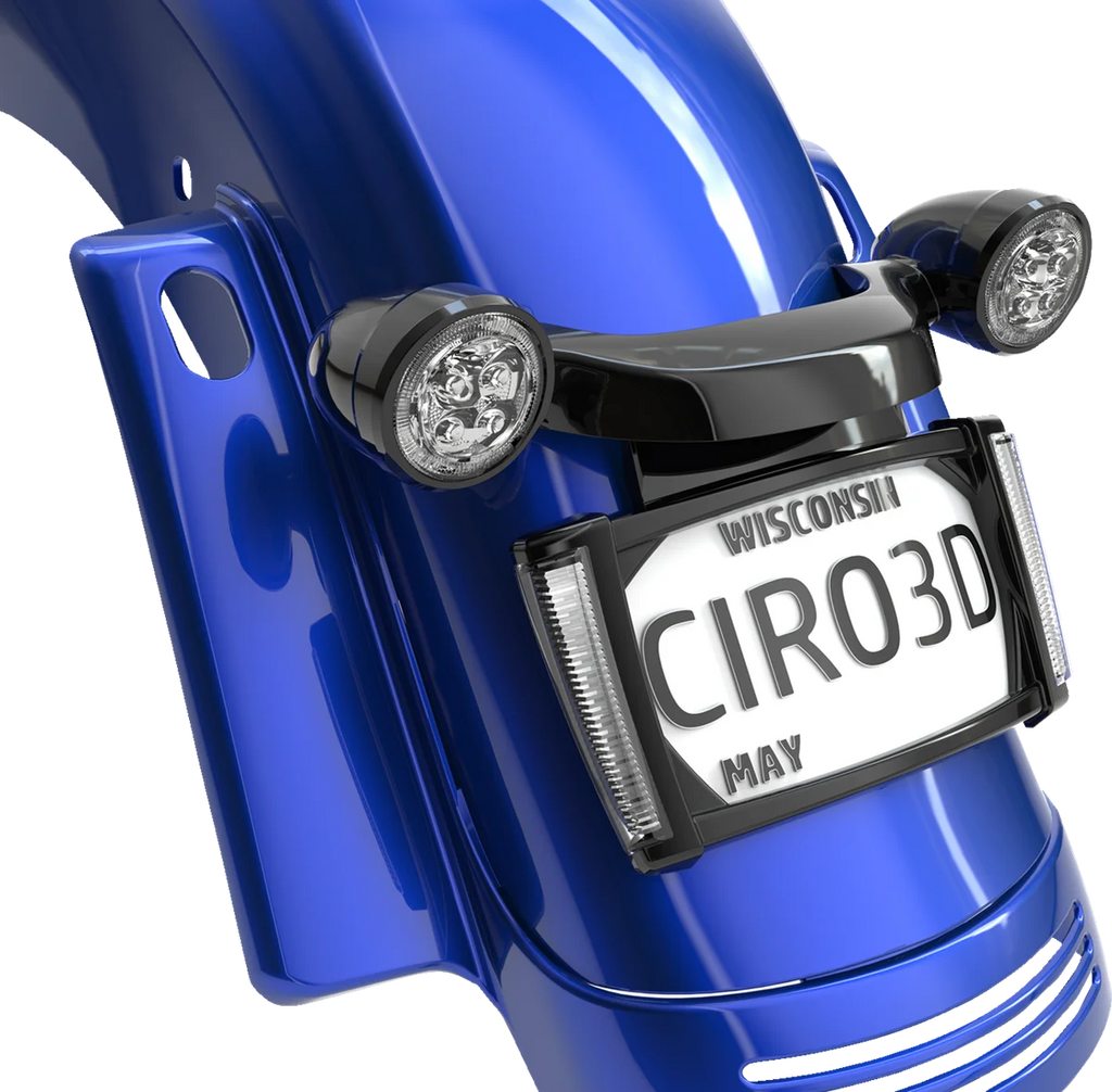 Ciro License Plate Frame - Black - Smoke 40303 - Side View