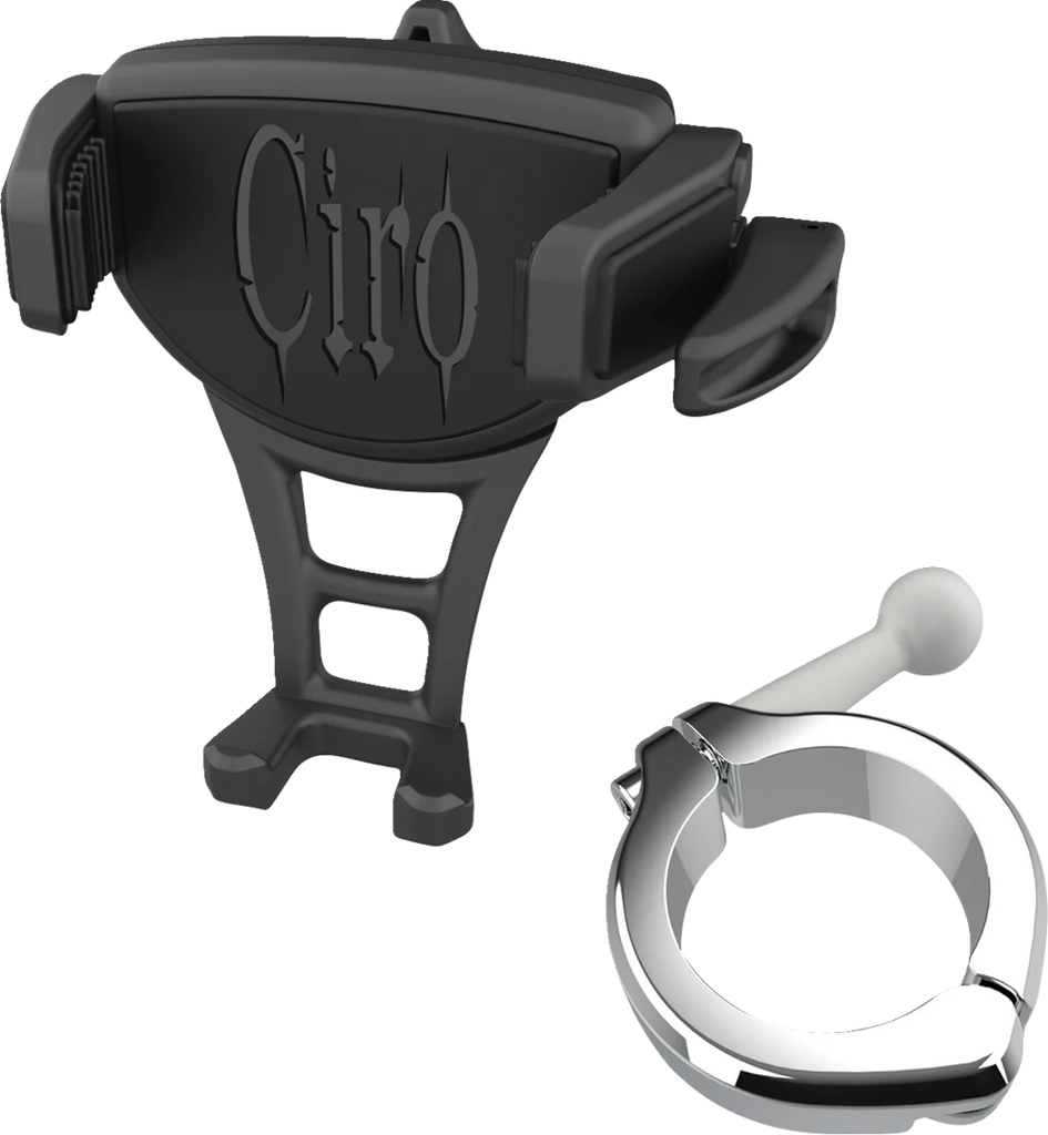 Ciro Phone Holder - Constrictor - Black - Chrome 1-1/2" Handlebar Mount 50356 - Main Product View