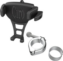 Load image into Gallery viewer, Ciro Phone Holder - Constrictor - Black - Chrome 1-1/8" | 1-1/4" Handlebar Mount 50354 - Main Product View