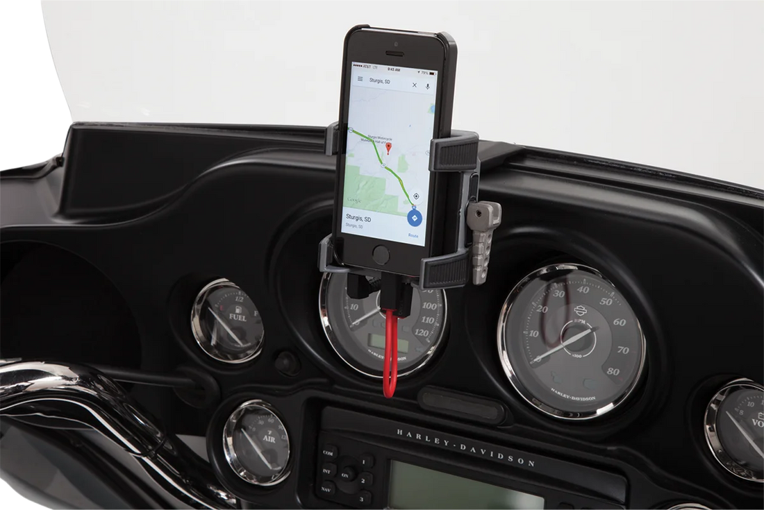 Ciro Premium Holder W/Charger - '14-'20 FLHT 50217 - Side View