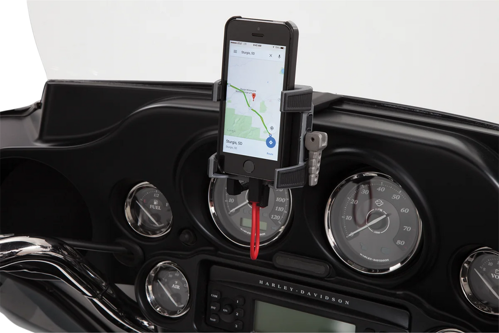 Ciro Premium Holder W/Charger - '14-'20 FLHT 50217 - Side View