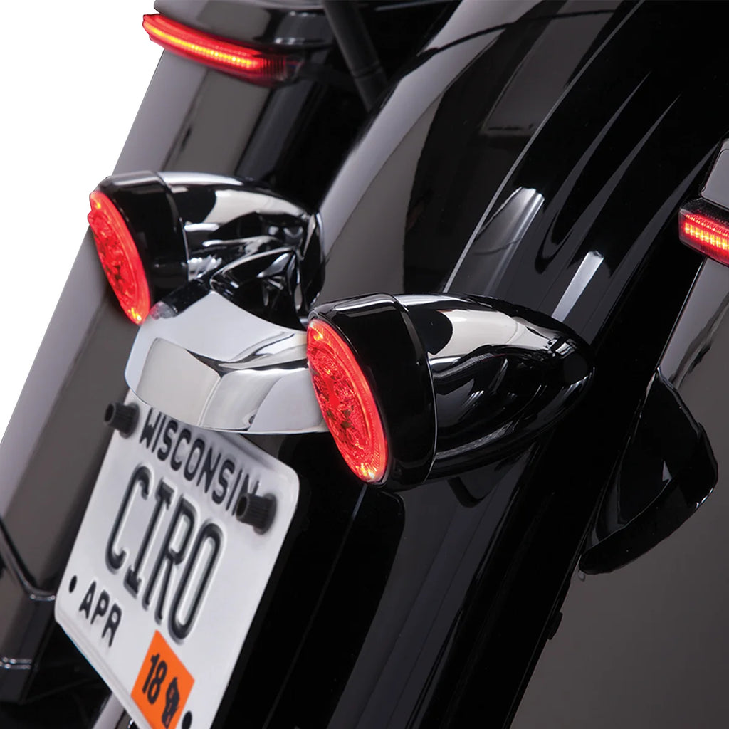 Ciro Rear Signal Light Inserts - Black - Red Lens 45421 - Side View