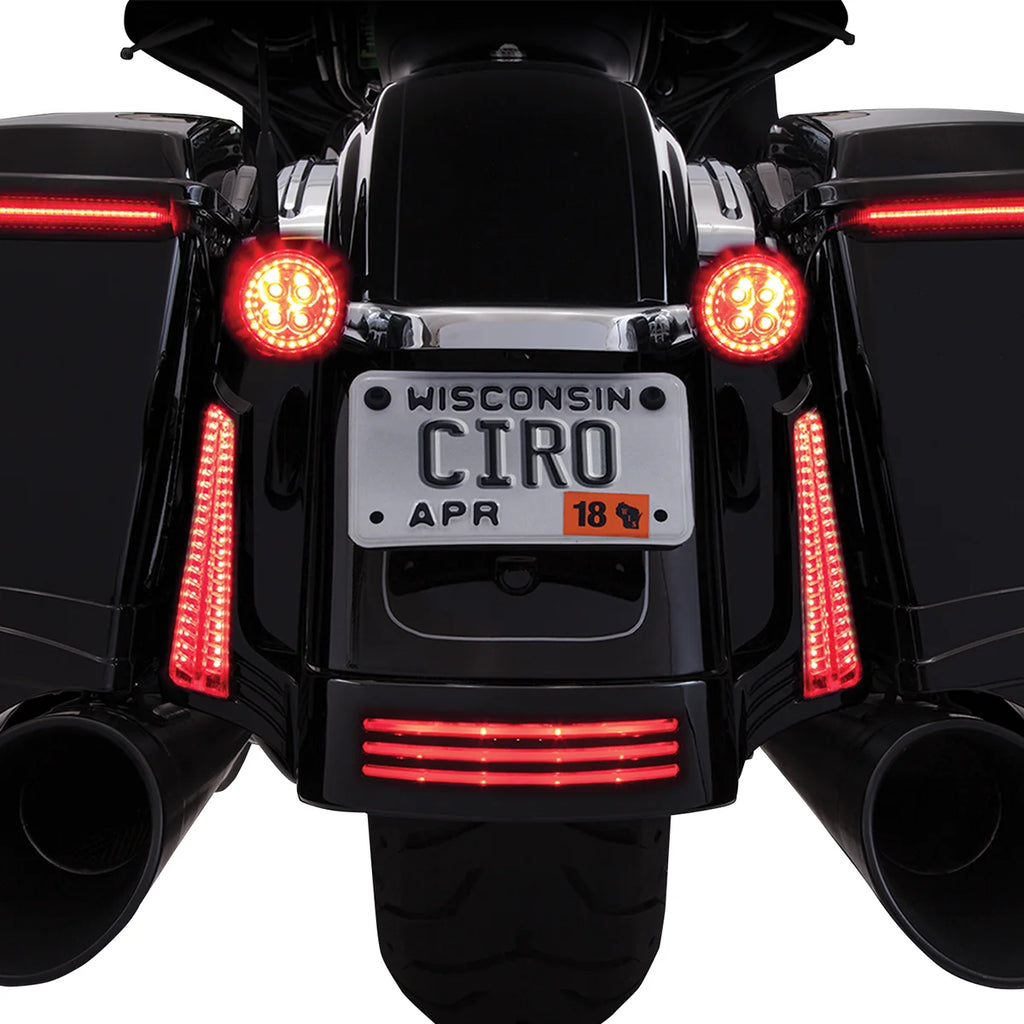 Ciro Rear Signal Light Inserts - Chrome - Red Lens 45401 - Side View