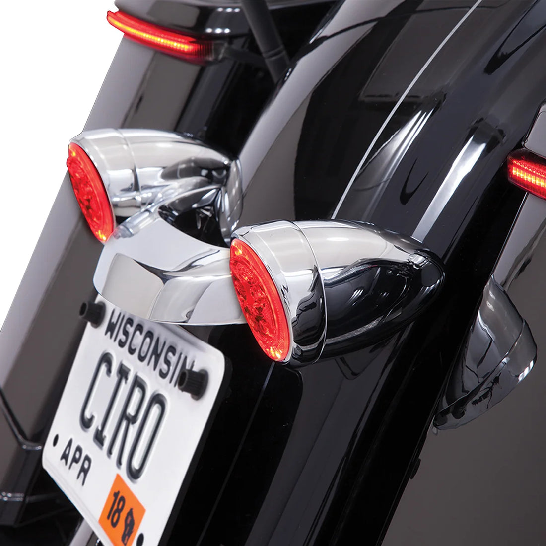 Ciro Rear Signal Light Inserts - Chrome - Red Lens 45401 - Back View
