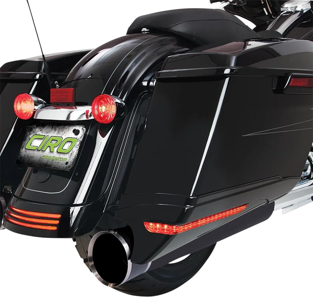 Ciro Saddlebag Extensions - '14-'21 - Black 40111 - Side View