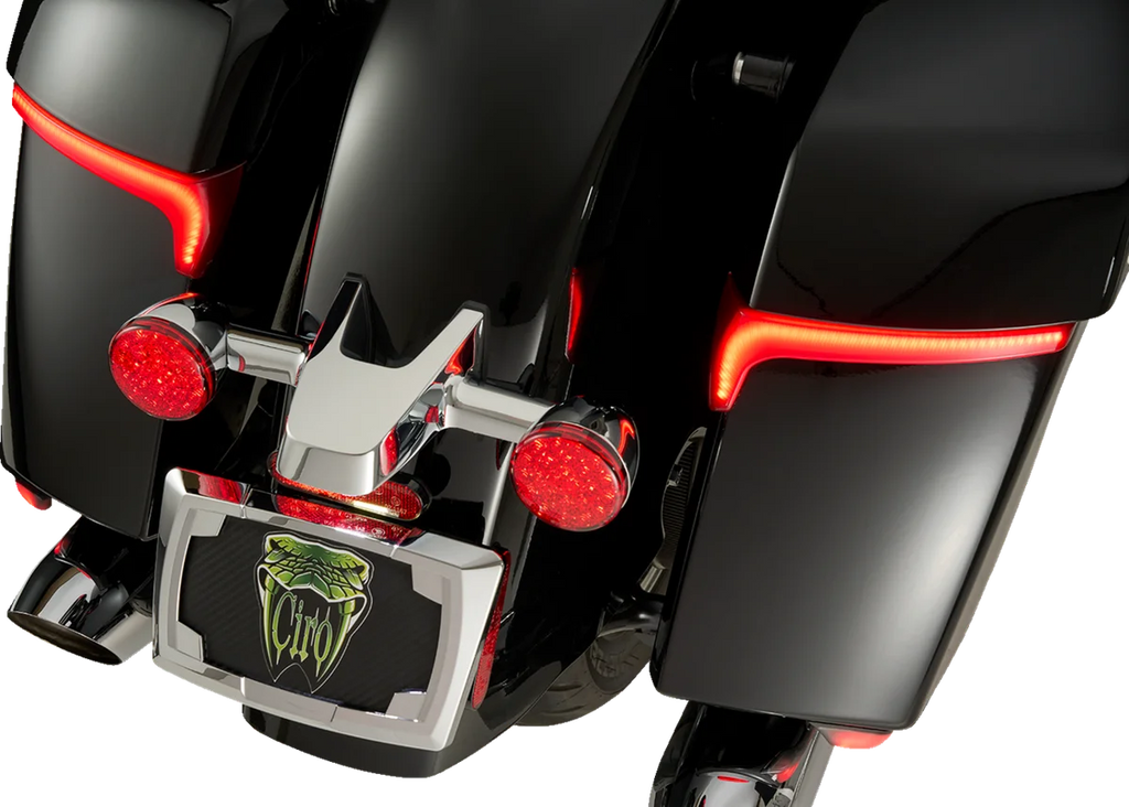 Ciro Saddlebag Light - Red Lens - Indian 4R010 - Side View