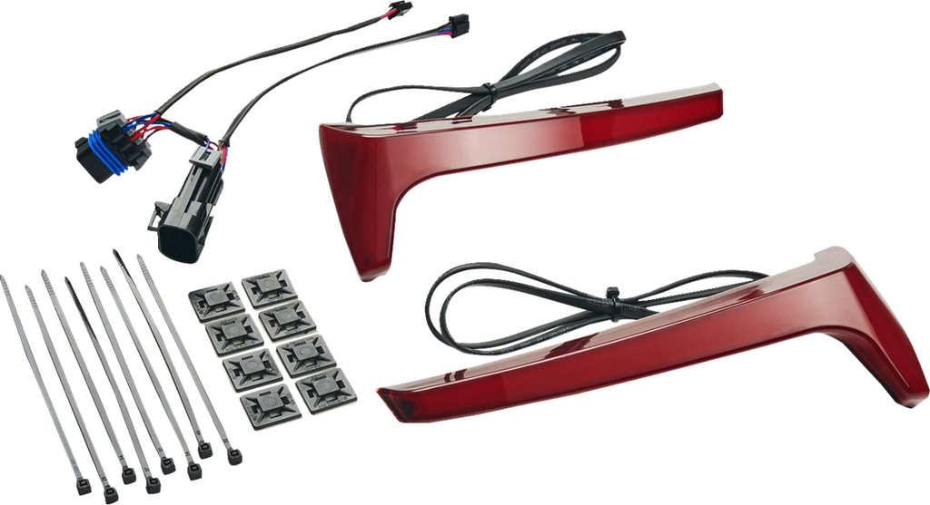 Ciro Saddlebag Lights - Smoke Lens - Red Turn Signal - Indian 4R100 - Side View