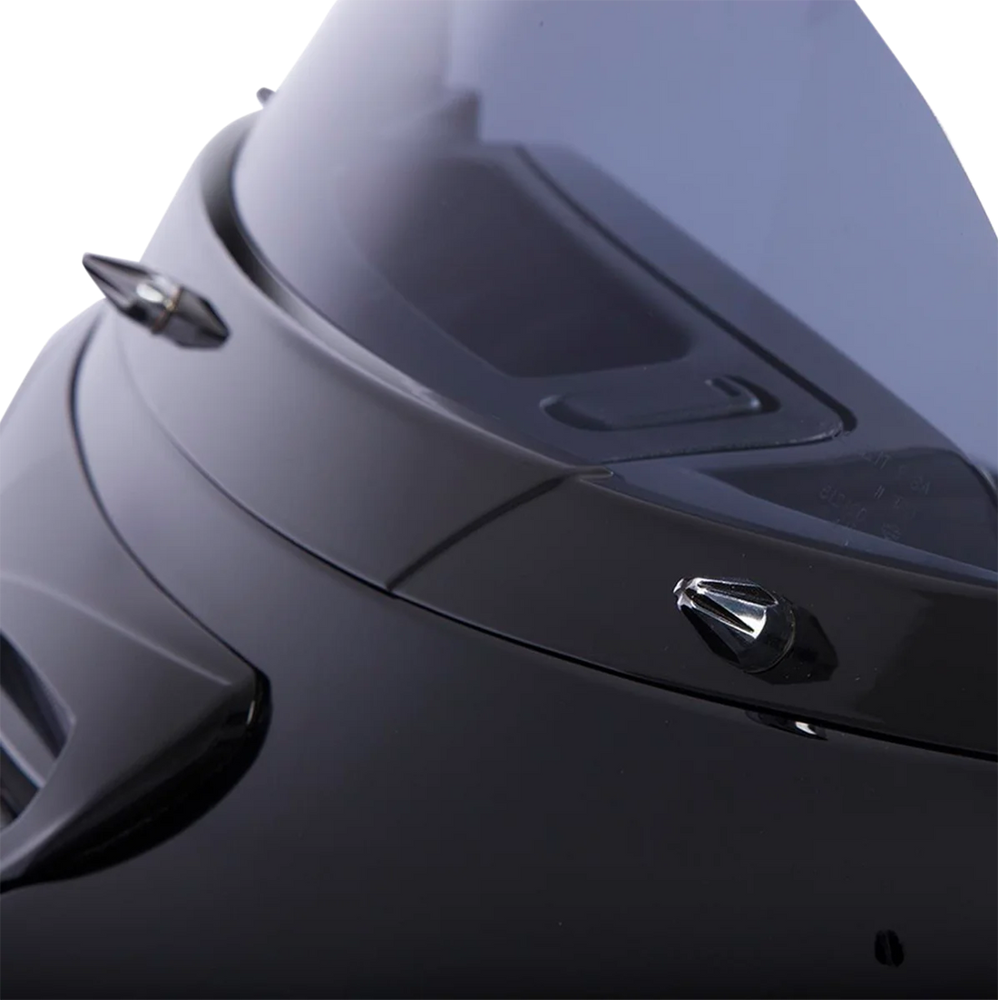 Ciro Screw Caps - Windshield - Black/Chrome 10111 - Side View