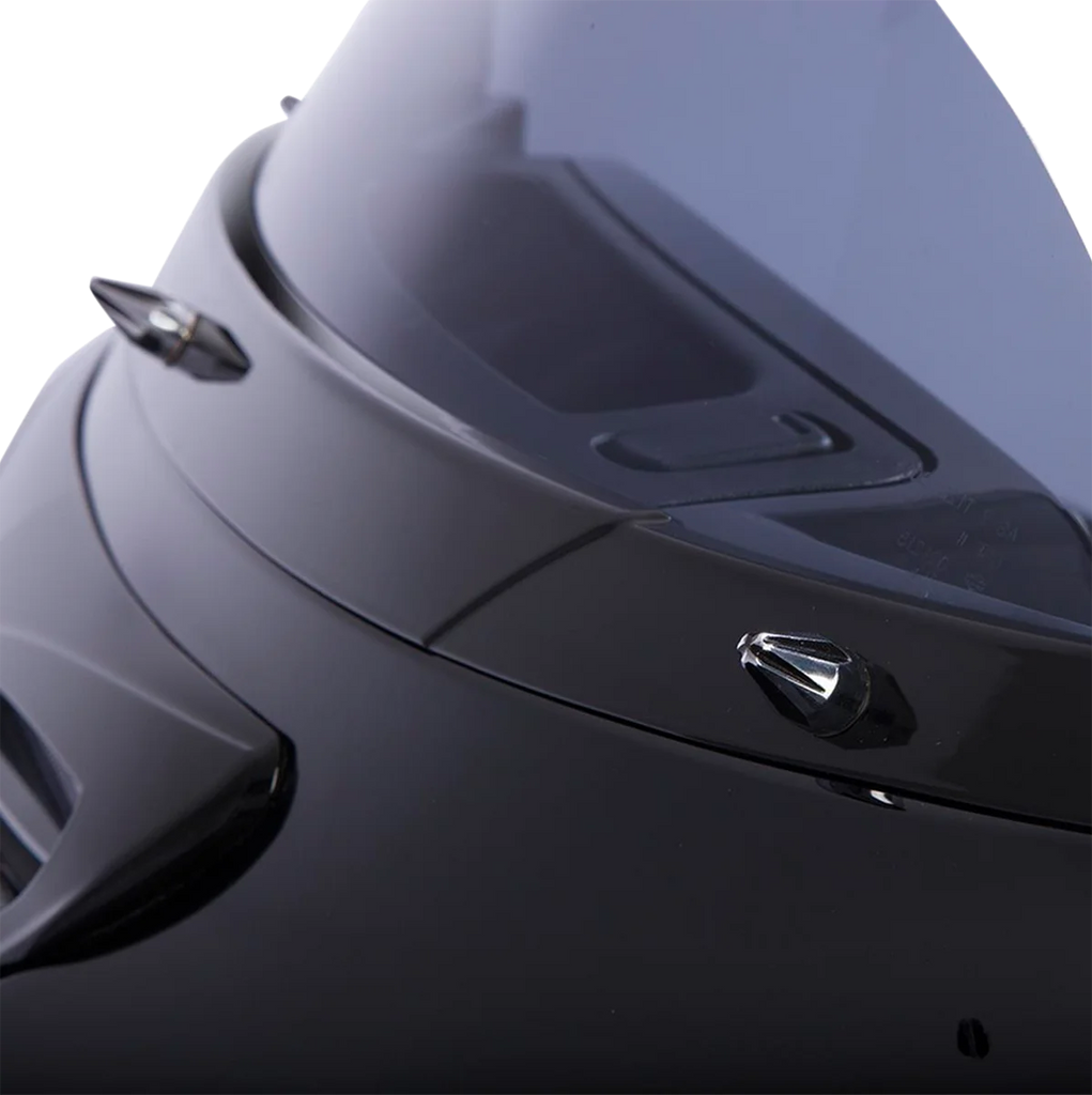 Ciro Screw Caps - Windshield - Black/Chrome 10111 - Side View