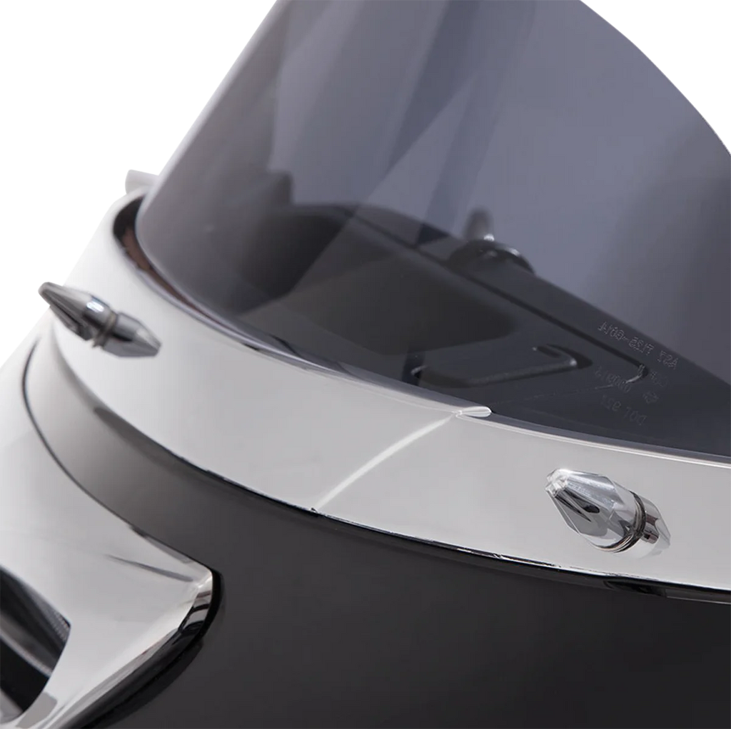 Ciro Screw Caps - Windshield - Black/Chrome 10111 - Detail View