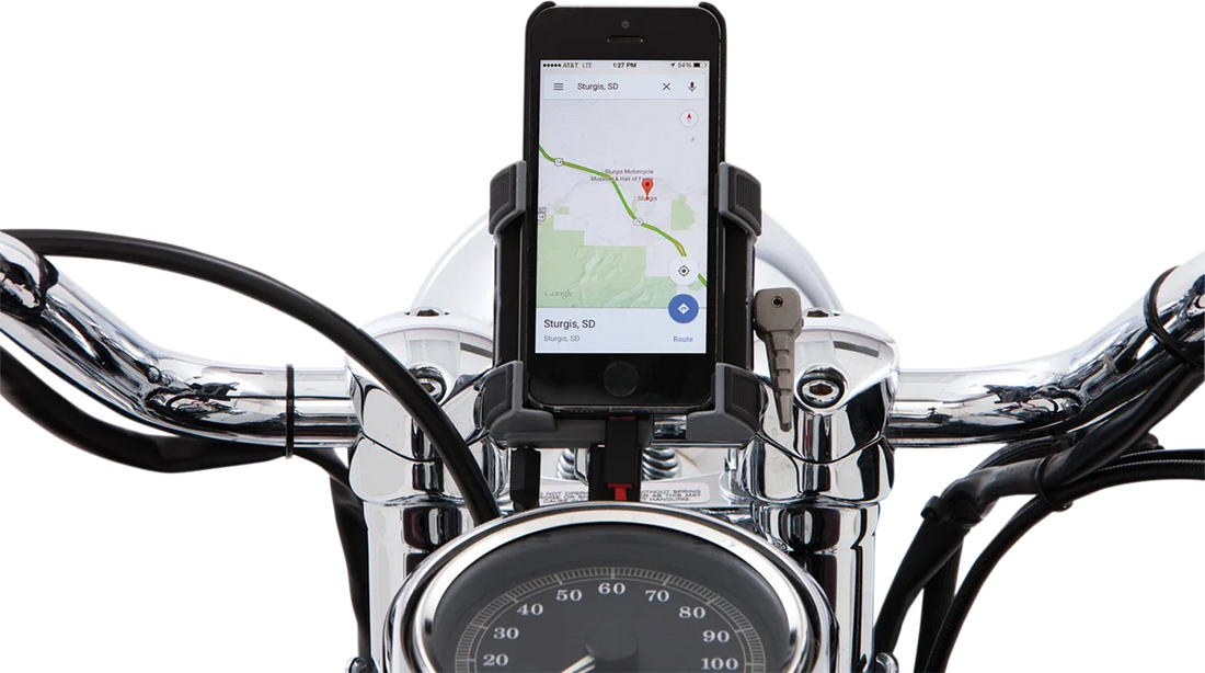 Ciro Smartphone/GPS Holder - without Charger - Chrome 50312 - Side View