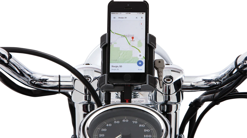 Ciro Smartphone/GPS Holder - without Charger - Chrome 50314 - Side View