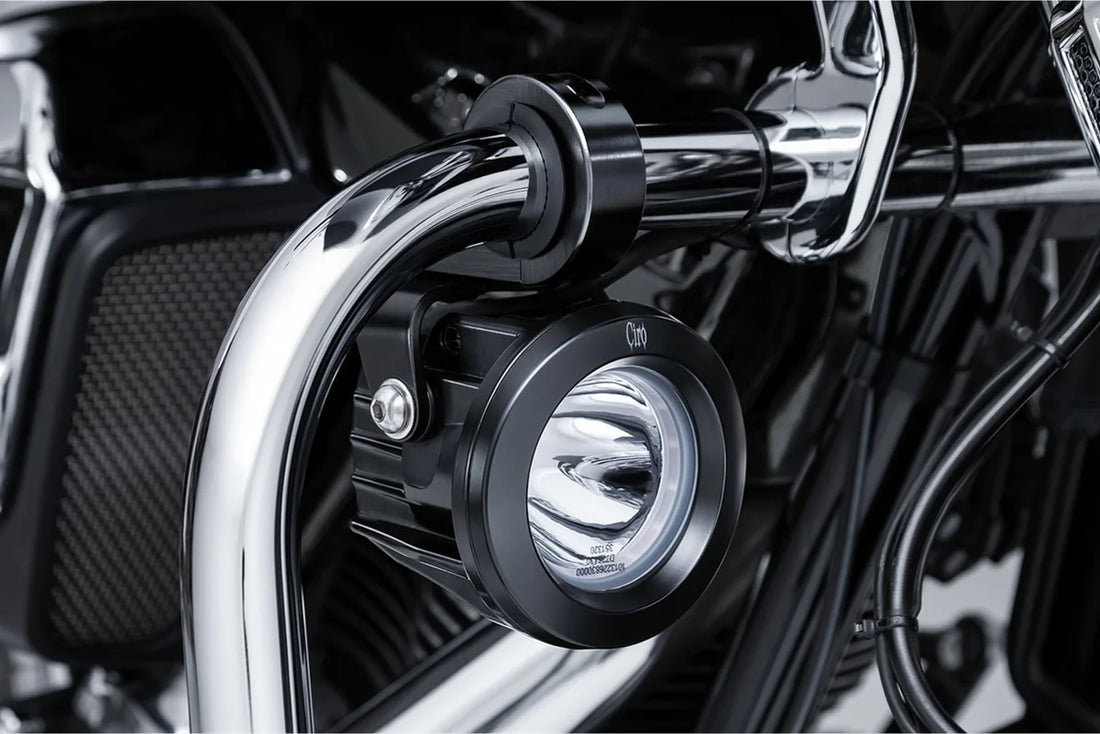 Ciro Spotlight w/ Engine Guard Mount - Black 45019 - Back View
