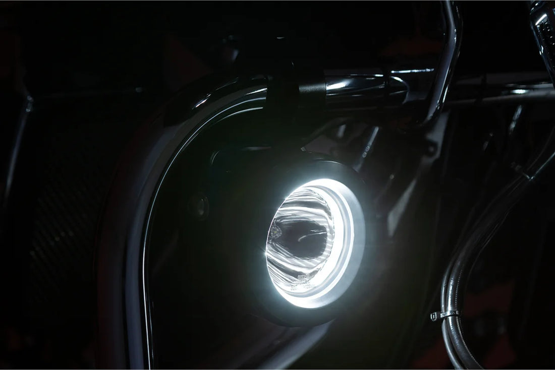 Ciro Spotlight w/ Engine Guard Mount - Black 45019 - Installation View