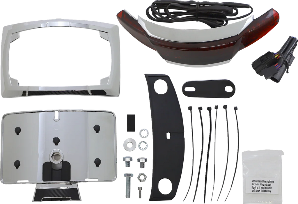 Ciro Taillight/License Plate Frame - Chrome - Red Lens 40253 - Main Product View