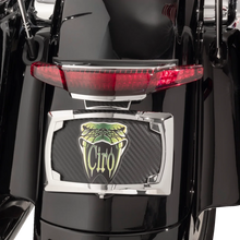 Load image into Gallery viewer, Ciro Taillight/License Plate Frame - Chrome - Red Lens 40253 - Side View